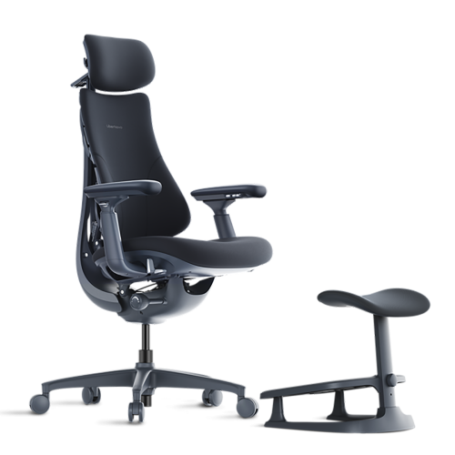 Кресло LiberNovo Omni Dynamic OC1 Midnight Black, 45 см, глобальная версия, с подставкой под ноги